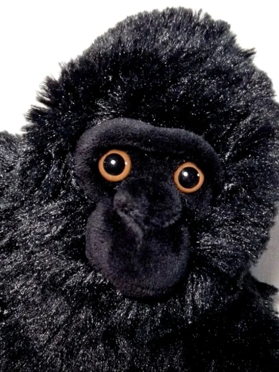 Vintage Black Gorilla Plush Ape Monkey Realistic, 8" Stuffed Toy - Picture 3 of 11